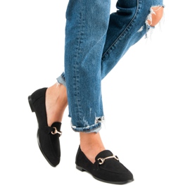 Mocasines de gamuza sin cordones negro 5