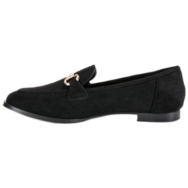Mocasines de gamuza sin cordones negro 1