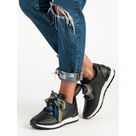 Zapatillas de deporte atadas de moda negro 2 Zapatillas de deporte atadas de moda negro 2