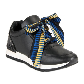Zapatillas de deporte atadas de moda negro 7