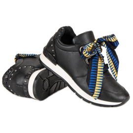 Zapatillas de deporte atadas de moda negro 5