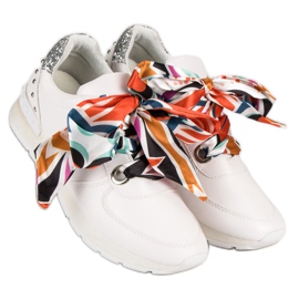 Zapatillas de deporte atadas de moda blanco 6