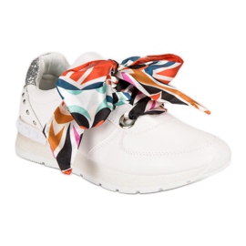 Zapatillas de deporte atadas de moda blanco 3