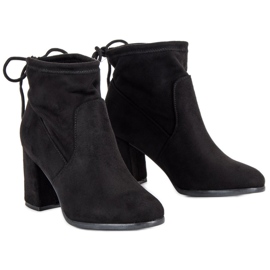 Botines de ante con tacón negro 3