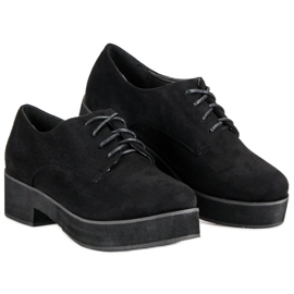 Zapatos de gamuza atados negro 2