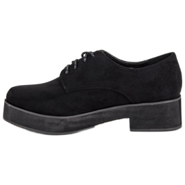 Zapatos de gamuza atados negro 1