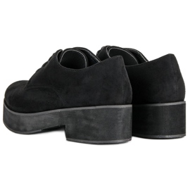 Zapatos de gamuza atados negro 3