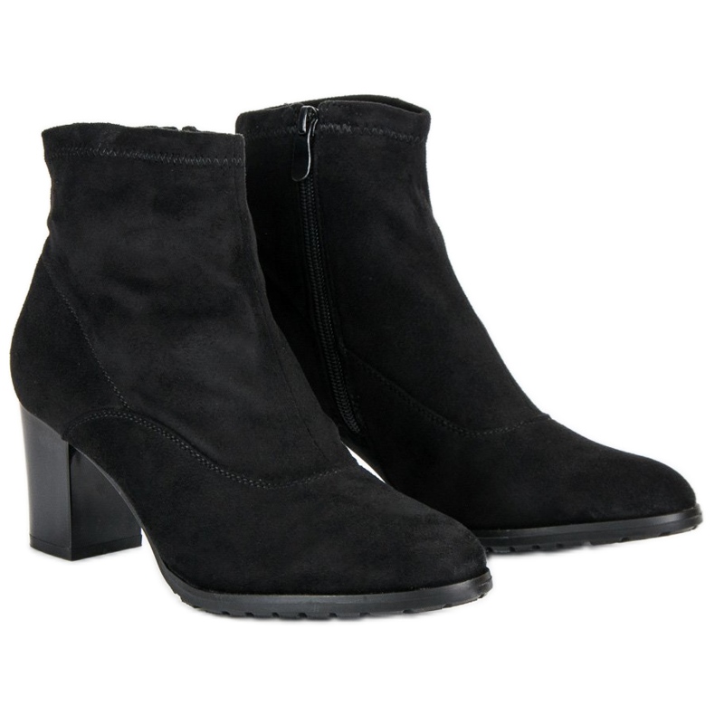 Botines de gamuza en una barra negro 1 Botines de gamuza en una barra negro 1