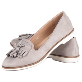 Super Me Mocasines grises con flecos 2