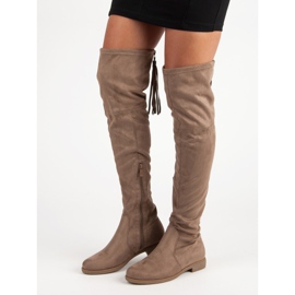 Super Me Botas de gamuza hasta el muslo marrón 2 Super Me Botas de gamuza hasta el muslo marrón 2