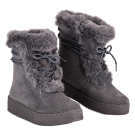 Botas de nieve atadas grises 1