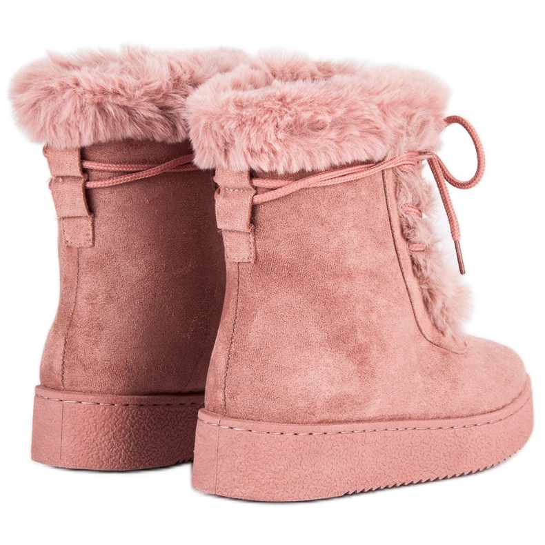 Botas de nieve atadas rosas 2
