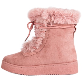 Botas de nieve atadas rosas rosado 3