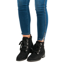 Botas de ante con cordones negro 1