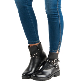 Bella Paris Botas de trabajadores con estilo negro 1