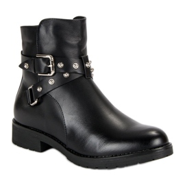 Bella Paris Botas de trabajadores con estilo negro 3