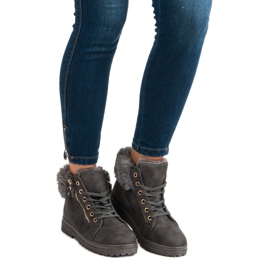 Botines cálidos y atados gris 1 Botines cálidos y atados gris 1