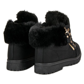 Botines cálidos y atados negro 5