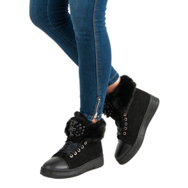 Zapatillas cálidas negro 6
