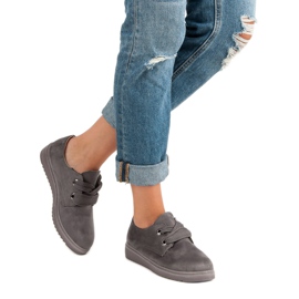 Zapatillas de ante con cordones gris 2 Zapatillas de ante con cordones gris 2