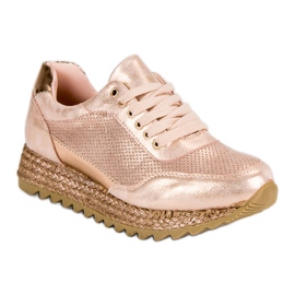 Bestelle Alpargatas con cordones rosado 4