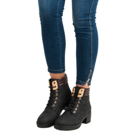 Botas de trabajo con tacones altos negro 1