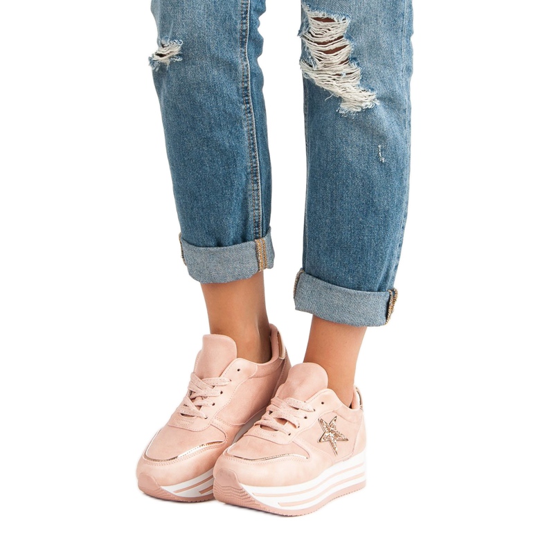 Zapatillas de moda en la plataforma. rosado 2