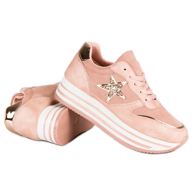 Zapatillas de moda en la plataforma. rosado 1
