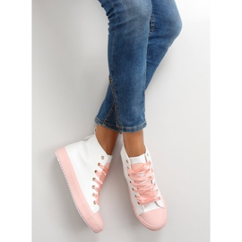 Deportivas para el tobillo con cordones dobles bl102p Rosa blanco rosado 2