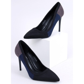 BM Stilettos de mujer tricolor LT104P NEGRO / AZUL / GRIS 2