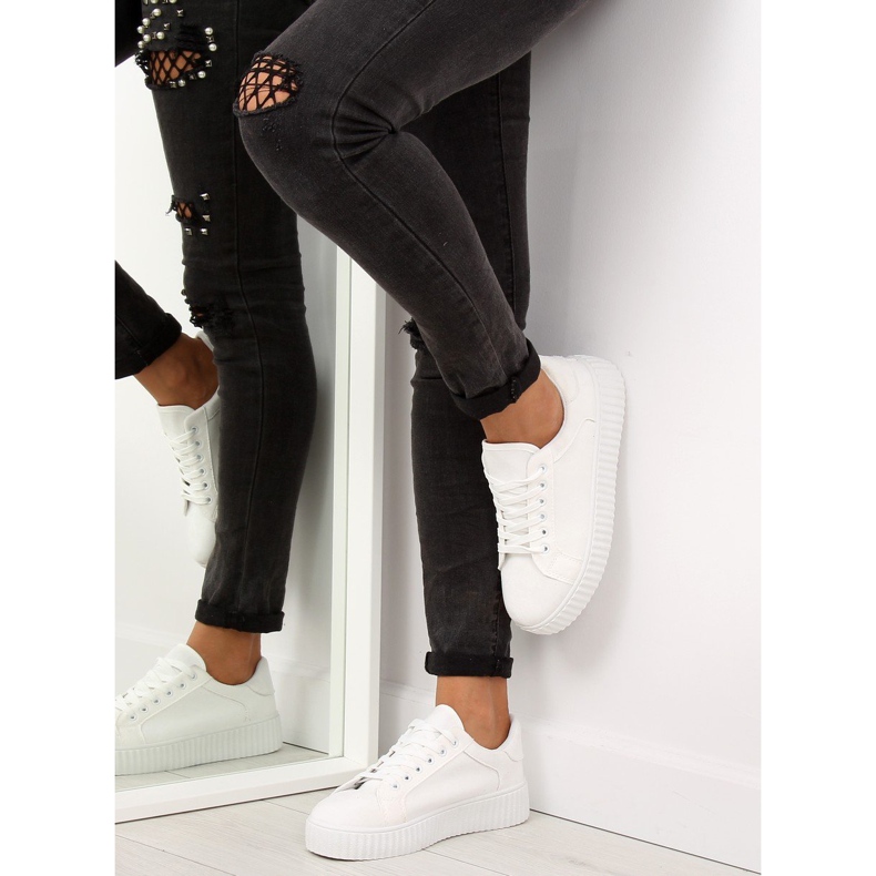 Blanco AX03 Zapatillas blancas con suela alta 1