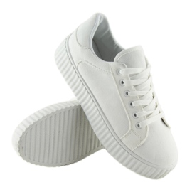 Blanco AX03 Zapatillas blancas con suela alta 3
