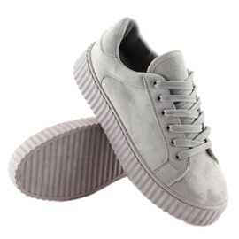 Gris AX03 Zapatillas grises de suela alta 3