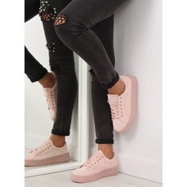 Pink AX03 Zapatillas rosas con suela alta 1