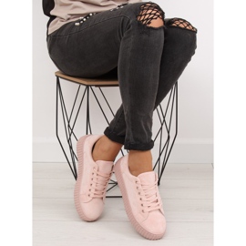 Pink AX03 Zapatillas rosas con suela alta 2