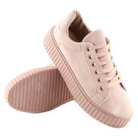 Pink AX03 Zapatillas rosas con suela alta rosado 3