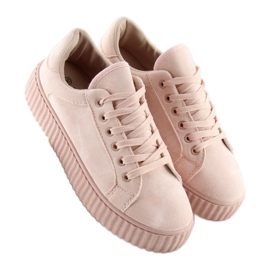 Pink AX03 Zapatillas rosas con suela alta rosado 5