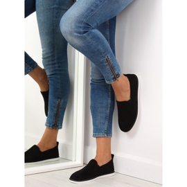 Negro LA08P Zapatillas negras sin cordones 1
