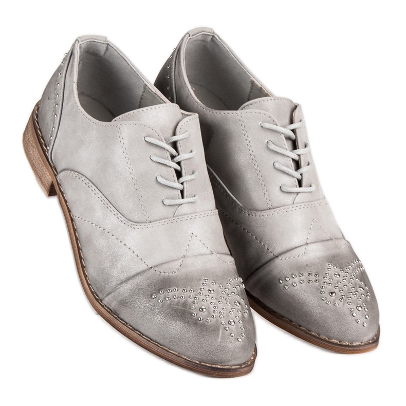 Super Me Zapatos con cordones de moda gris 1