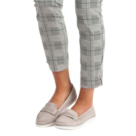 Super Me Mocasines de ante gris 4