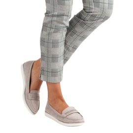 Super Me Mocasines de ante gris 5