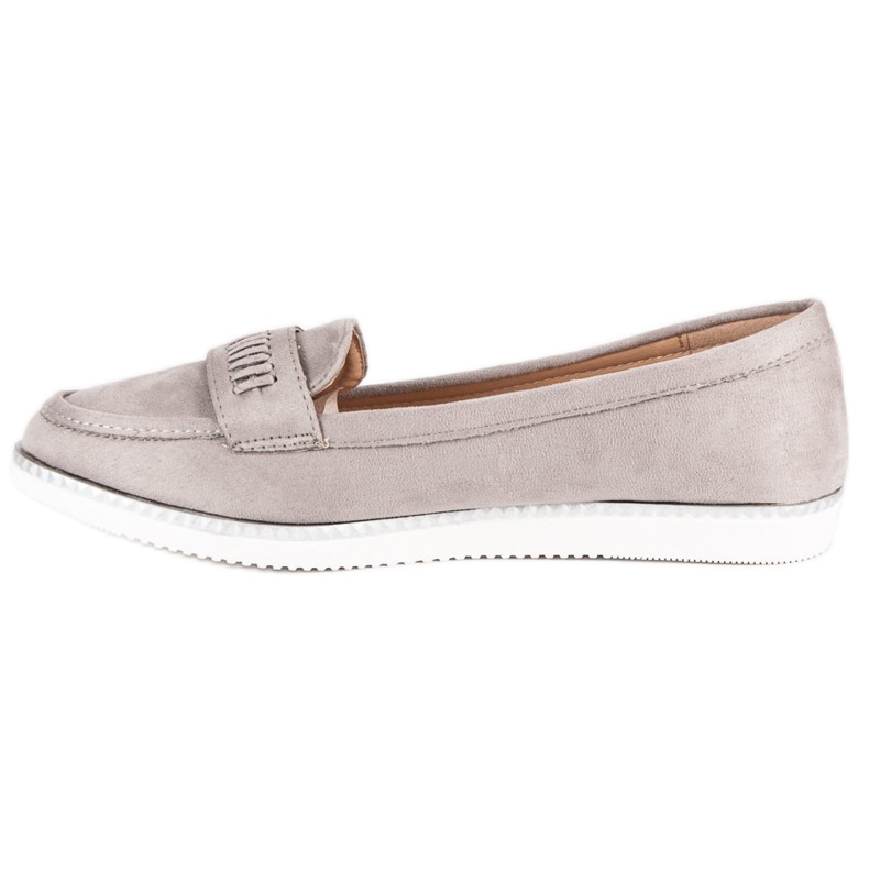Super Me Mocasines de ante gris 1