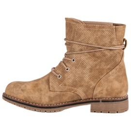 Juliet Botas camel con tacones planos marrón 1