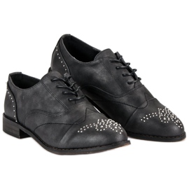 Super Me Zapatos atados de moda negro 2