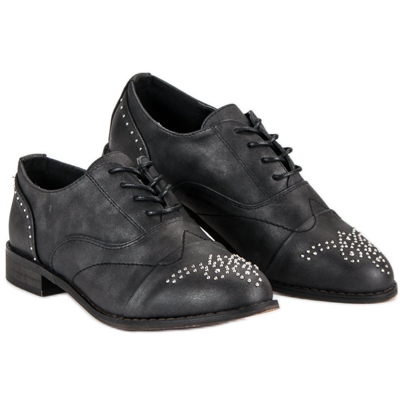 Super Me Zapatos atados de moda negro 2