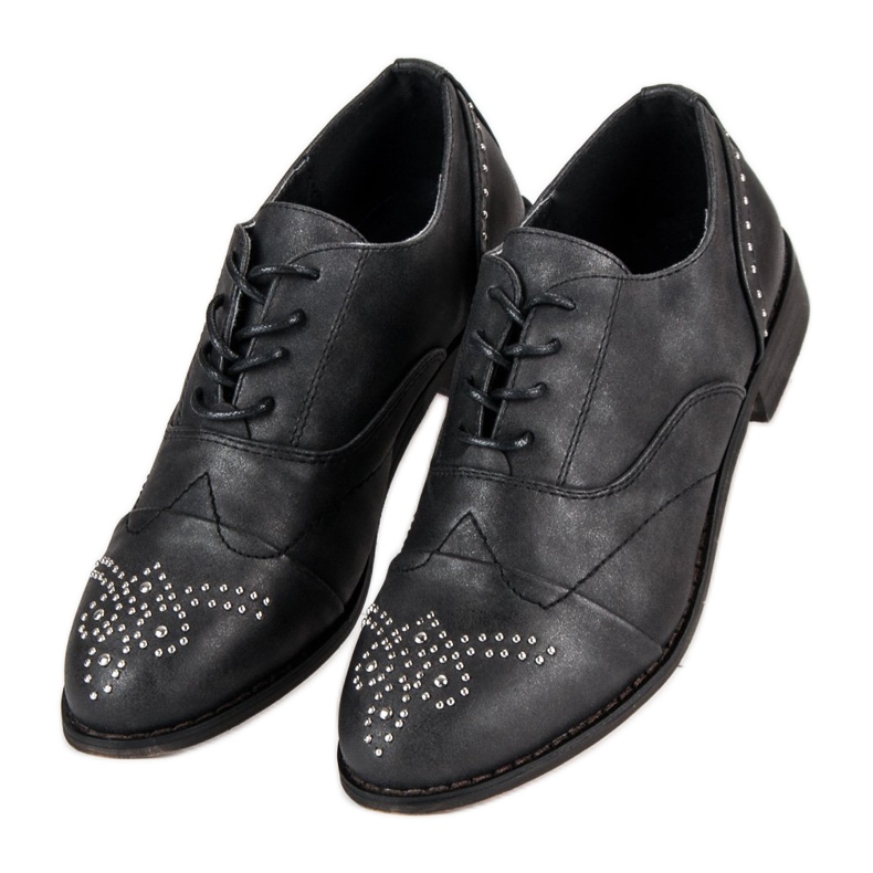 Super Me Zapatos atados de moda negro 1