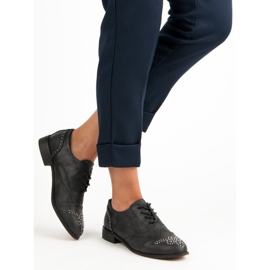 Super Me Zapatos atados de moda negro 4