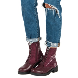 Botas de rock workery rojo 4