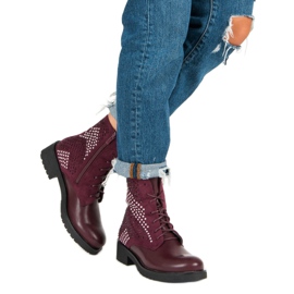 Botas de rock workery rojo 5