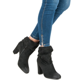 Botas de ante en el poste VINCEZA negro 2